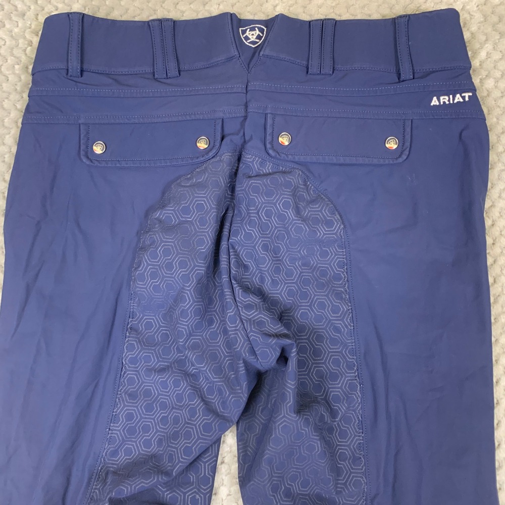 Ariat Pro Series Tri Factor Grip Breeches Womens 34R Navy Full Seat Riding Pants